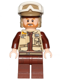 LEGO Minifigure -- Rebel Trooper, Goggles, Dark Tan Helmet, Brown Beard (Corporal Rostok) (75164)-Star Wars / Star Wars Rogue One -- SW0804 -- Creative Brick Builders